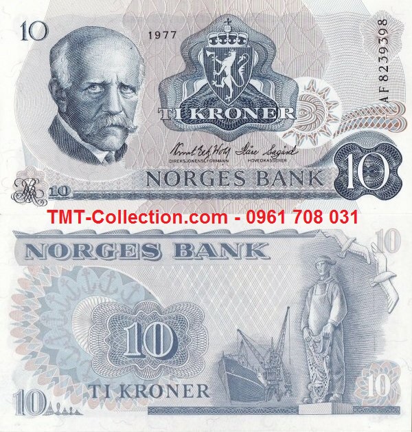 Norway - Nauy 10 Kroner 1977 UNC (tờ)