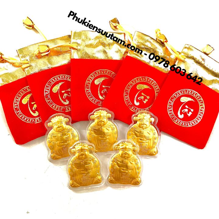 Ông Thần Tài Mạ Vàng Tặng Túi Gấm TÀI - Phukiensuutam.com