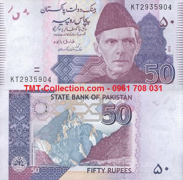 Pakistan 50 Rupees 2018 UNC (tờ)