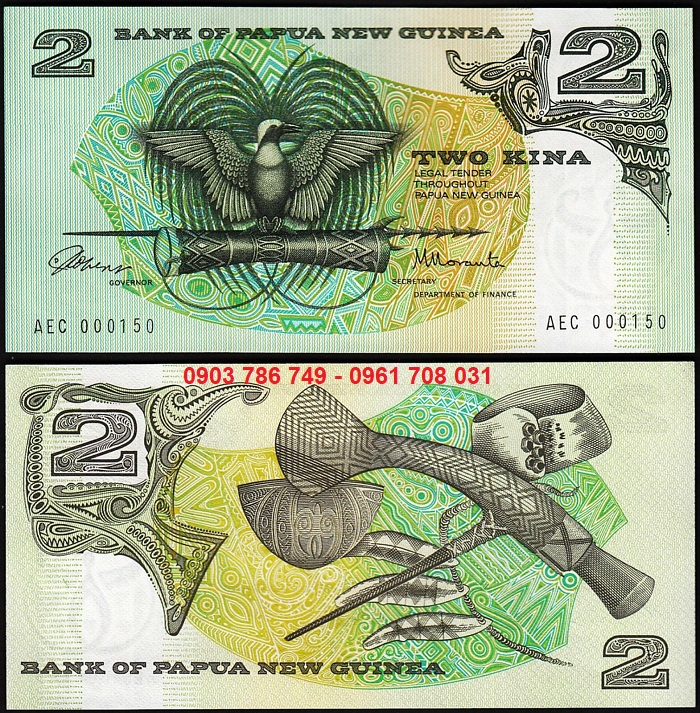Tiền sưu tầm Papua New Guinea 2 Kina 1975 UNC