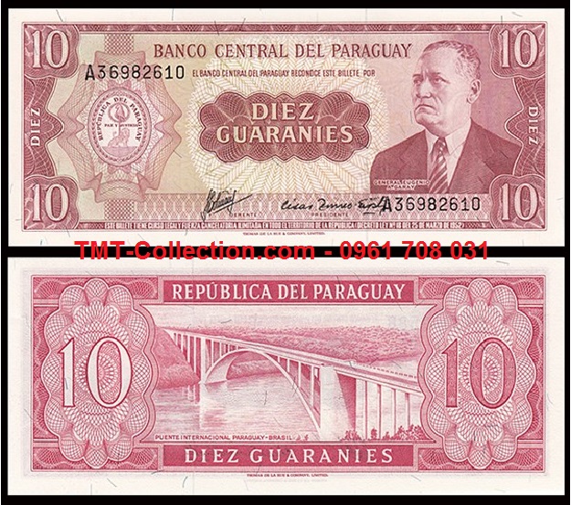 Paraguay 10 Guaranies 1952 UNC