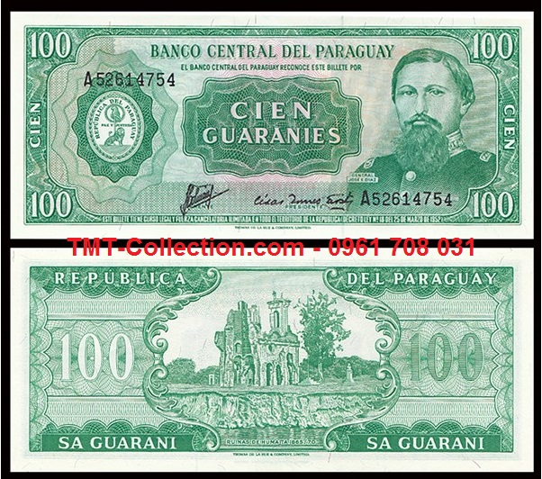 Paraguay 100 Guaranies 1952 UNC