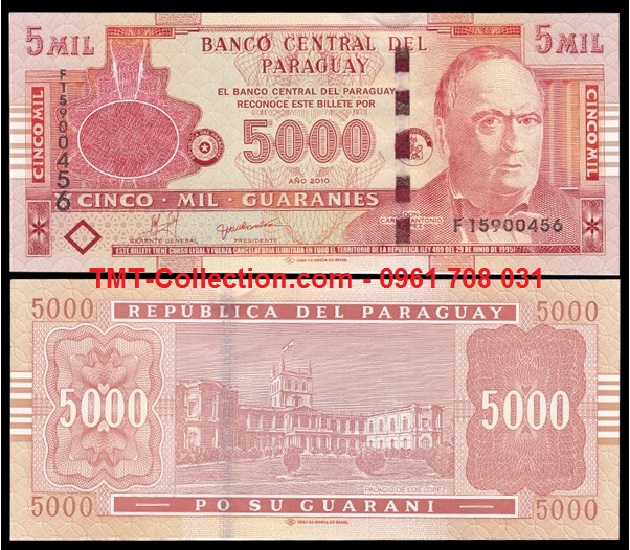 Paraguay 5000 Guaranies 2010 UNC