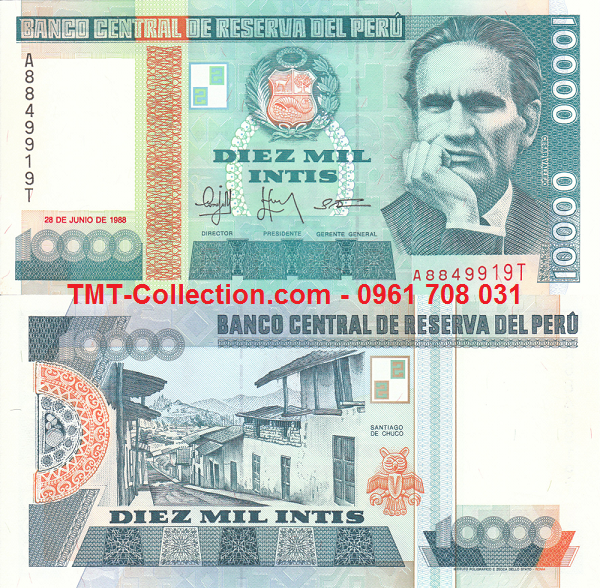 Peru 10.000 Intis 1987 UNC (tờ)