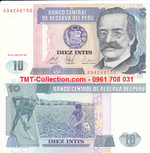 Peru 10 Intis 1987 UNC (tờ)