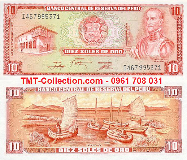 Peru 10 Soles 1976 UNC (tờ)