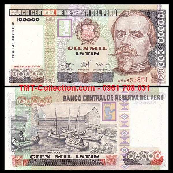 Peru 100.000 Intis 1989 UNC