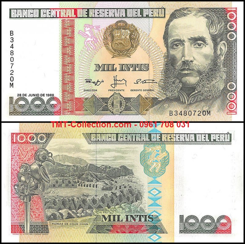 Peru 1000 Intis 1988 UNC (tờ)