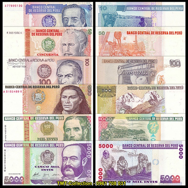 Bộ 6 tờ tiền của Peru