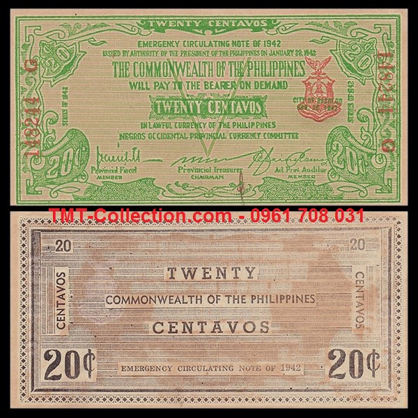 Philippines 20 Cent 1942 UNC