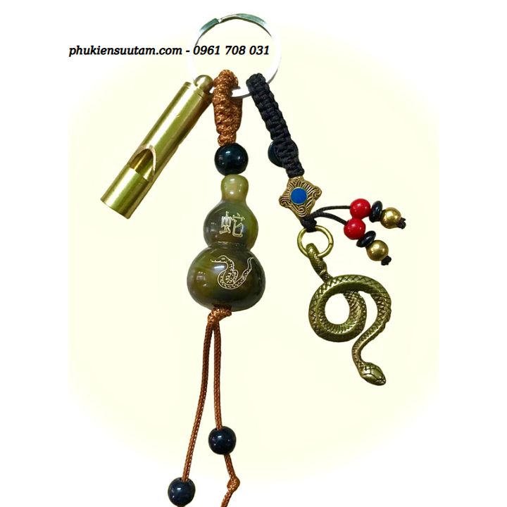 Móc Khoá Còi Đồng Hồ Lô Tượng Đồng Con rắn