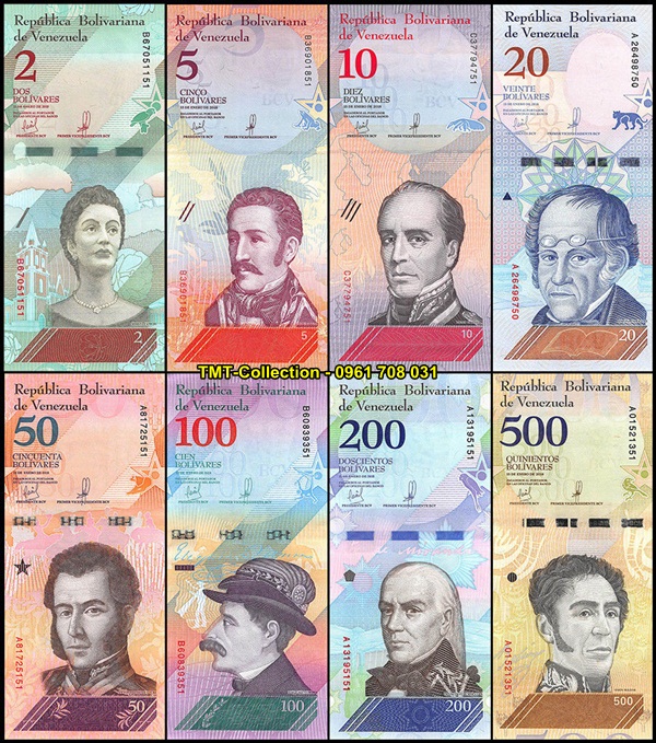 Bộ 8 tờ Venezuela mới nhất 2018