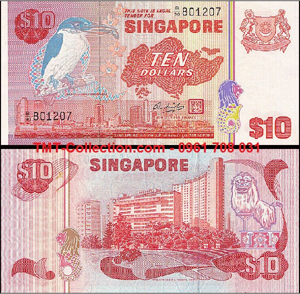 Singapore 10 Dollar 1979 UNC