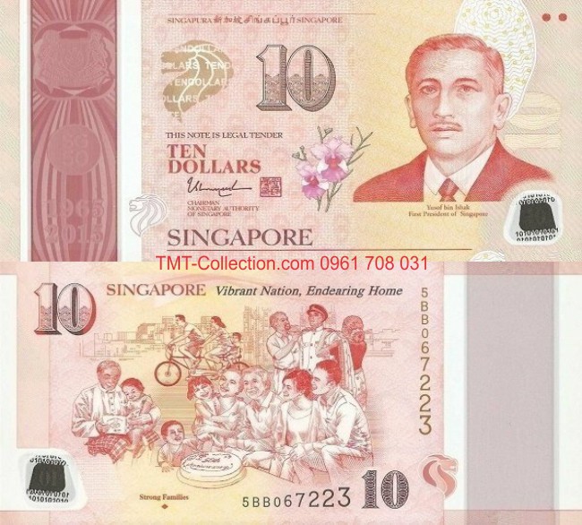 Singapore 10 Dollar 2015 UNC Polymer - Cơ Hội Cho Mọi Người