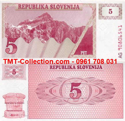 Slovenia 5 Tolarjev 1990 UNC