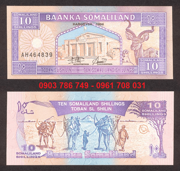 Tiền Sưu Tầm Somaliland 10 Shilling 1994–1996