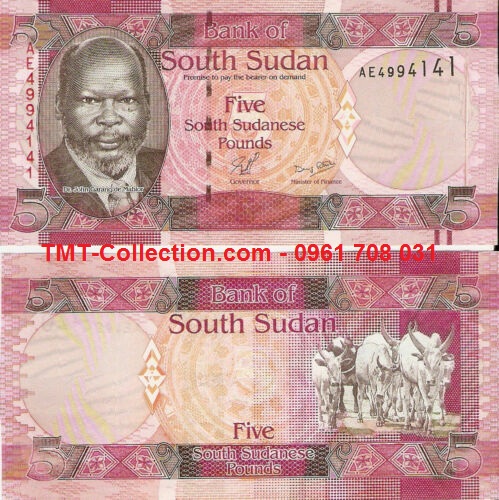 South Sudan - Nam Sudan 5 Pound 2011 UNC (tờ)