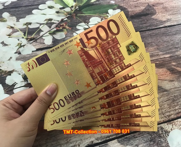 Tiền EURO mạ vàng plastic