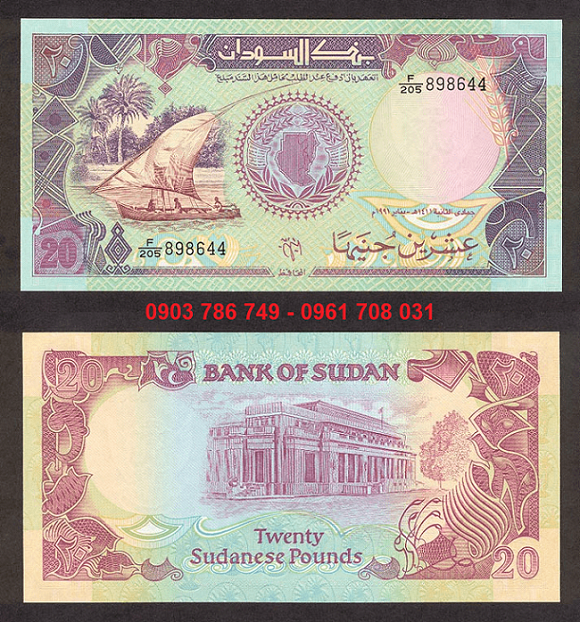 Tiền Sưu Tầm Sudan 20 Pounds 1991 UNC