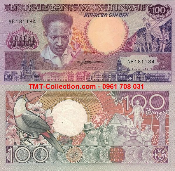 Suriname 100 Gulden 1986 UNC (tờ)