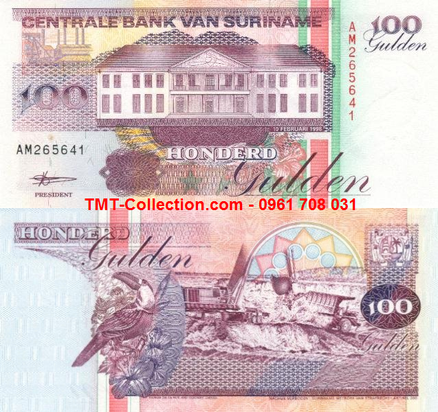 Suriname 100 Gulden 1998 UNC (tờ)