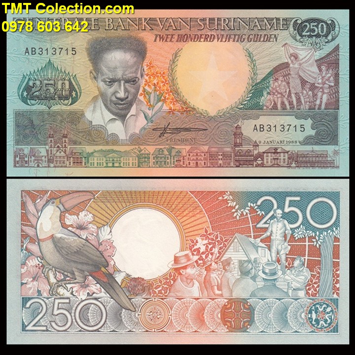 Suriname 250 Gulden 1988 UNC
