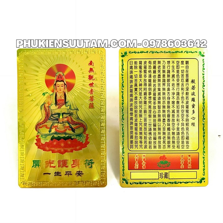 Thẻ Kim Bài Quan Âm Bồ Tát - Phukiensuutam.com