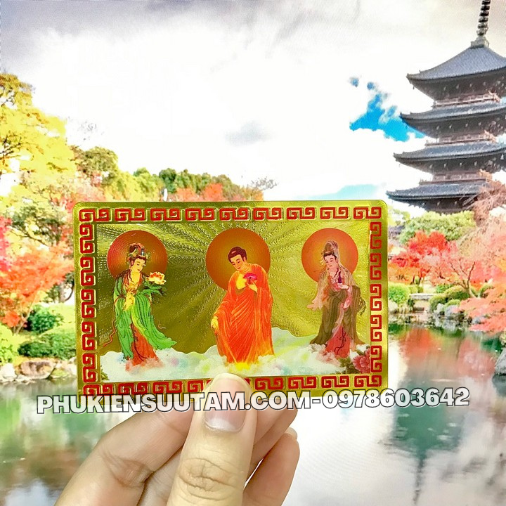 Thẻ Kim Bài Tây Phương Tam Thánh Phật - Phukiensuutam.com