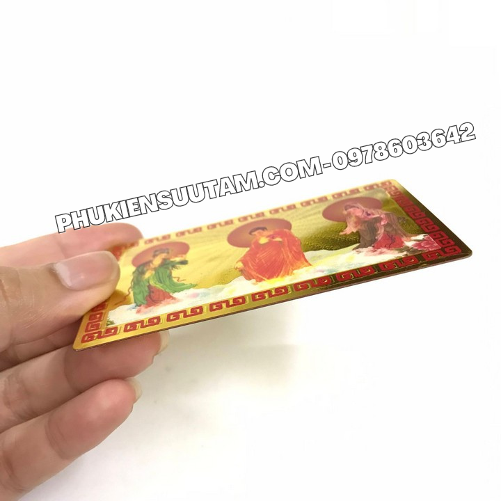 Thẻ Kim Bài Tây Phương Tam Thánh Phật - Phukiensuutam.com