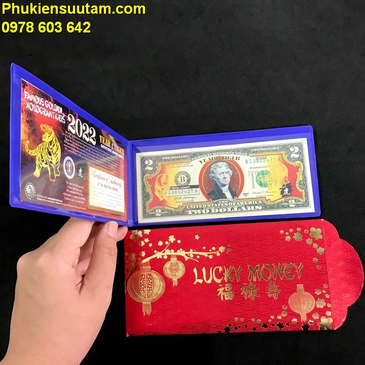 Tiền 2 USD Hình Con Cọp Mạ Vàng 2022 - Phukiensuutam.com