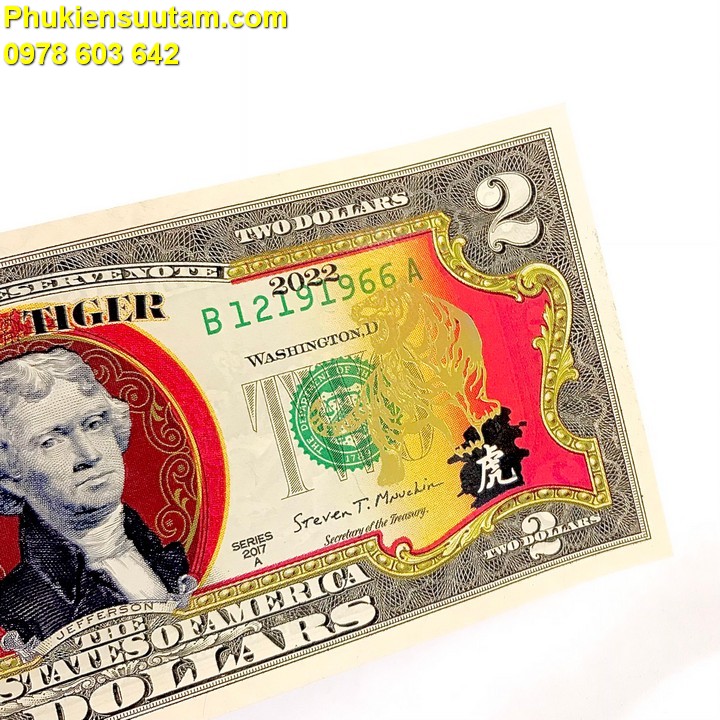 Tiền 2 USD hình con Cọp SERI năm sinh - Phukiensuutam.com