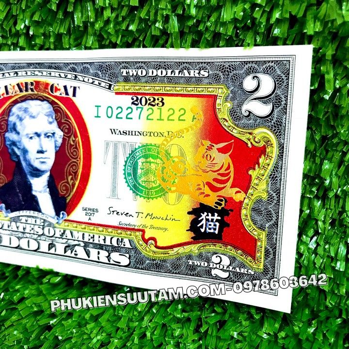 Tiền 2 USD Hình Con Mèo Mạ Vàng 2023 (Mẫu 1 Mèo Nằm) - Phukiensuutam.com
