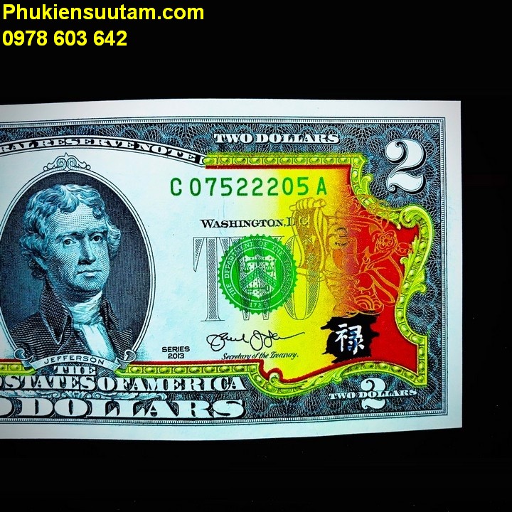 Tiền 2 USD Thần Tài Mạ Vàng - Phukiensuutam.com