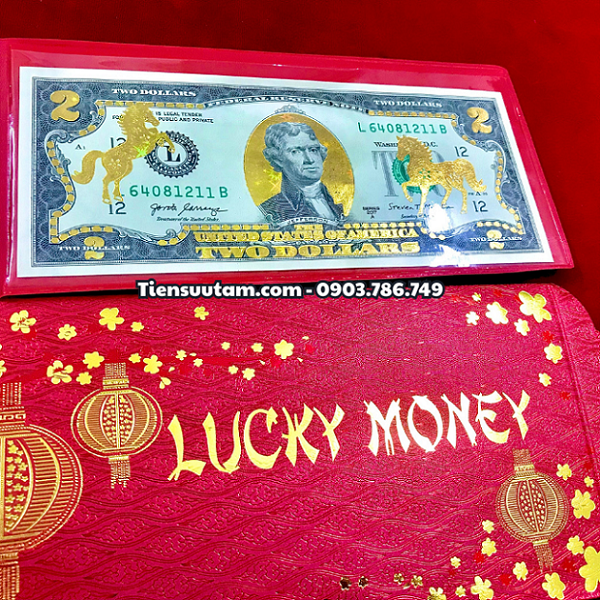 Tiền 2 USD Hình Con Ngựa Mạ Vàng 2026