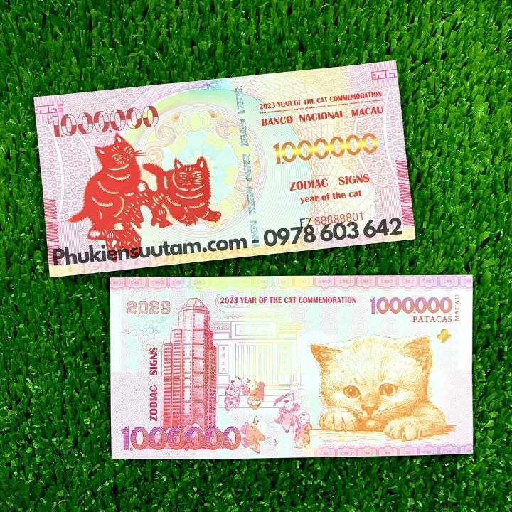 Tiền Lì Xì 1 Triệu Dola Macao Hình Con Mèo - Phukiensuutam.com