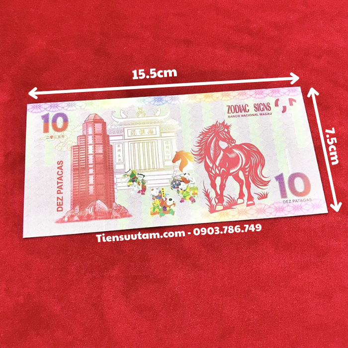 Tiền Lì Xì 10 Dola Macao Hình Con Ngựa 2026