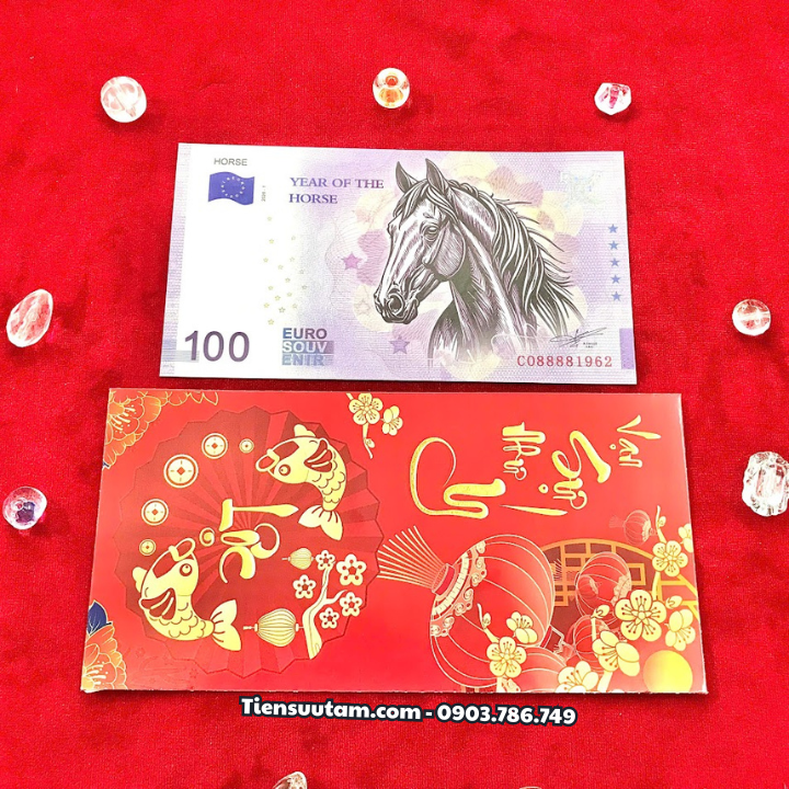 Tiền Lì Xì 100 Euro Hình Con Ngựa 2026