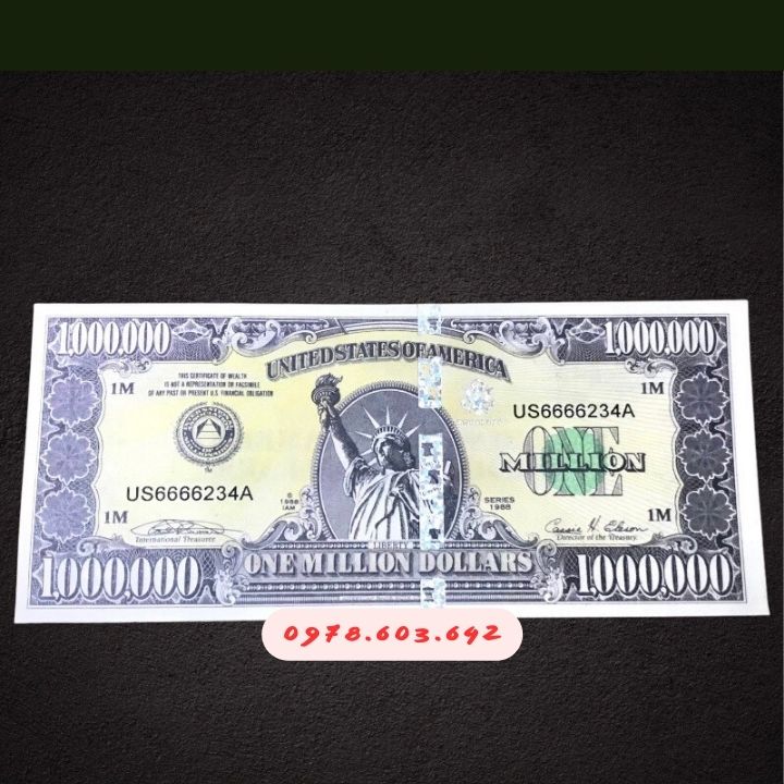 Tiền Lưu Niệm 1 Triệu USD Hình Nữ Thần Tự Do Dạ Quang - Phukiensuutam.com