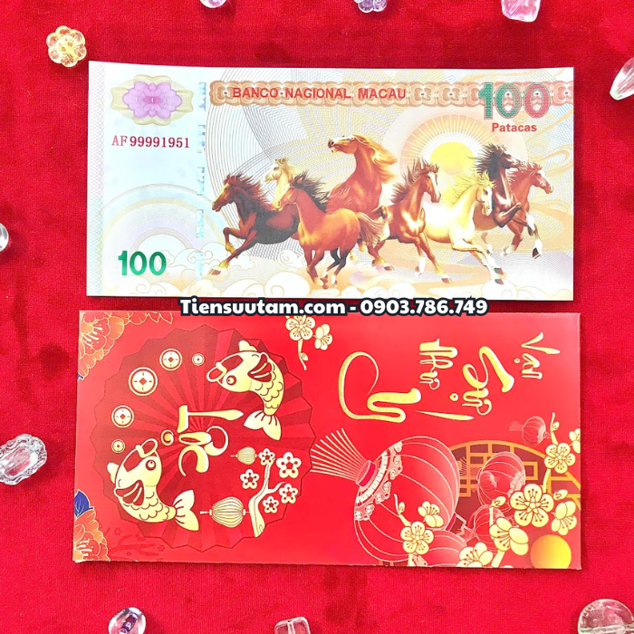 Tiền Lưu Niệm 100 Macao Mã Đáo Thành Công Quan Âm