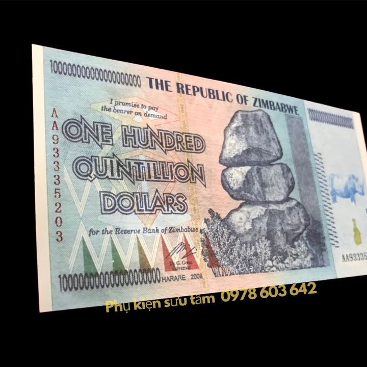 Tiền Lưu Niệm 100 Tỷ Tỷ Zimbabwe Hình Tê Giác - Phukiensuutam.com