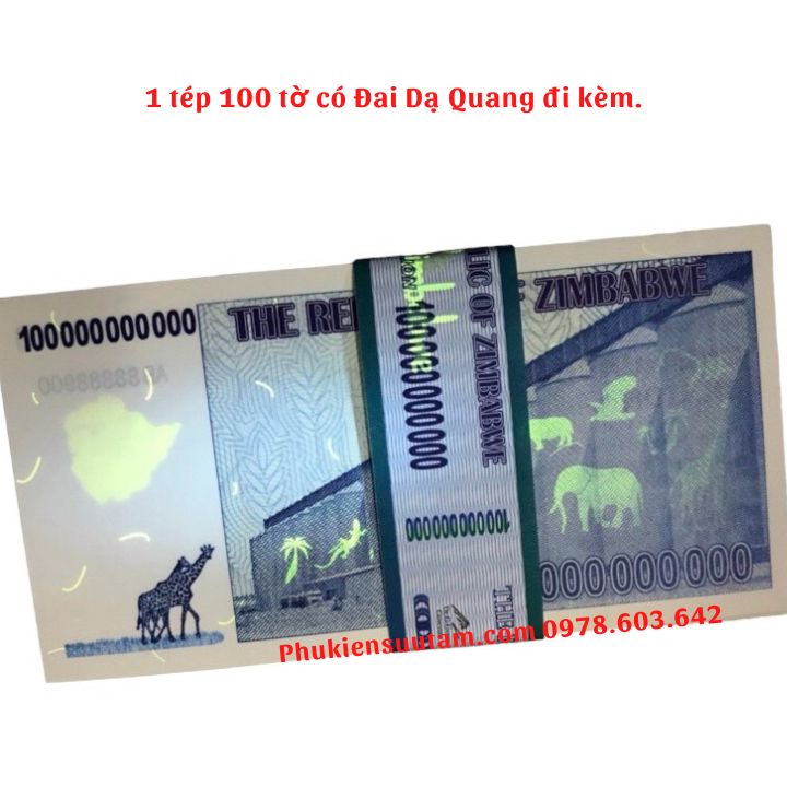 Tiền Lưu Niệm 100 Tỷ Zimbabwe Hình Hưu Cao Cổ - Phukiensuutam.com