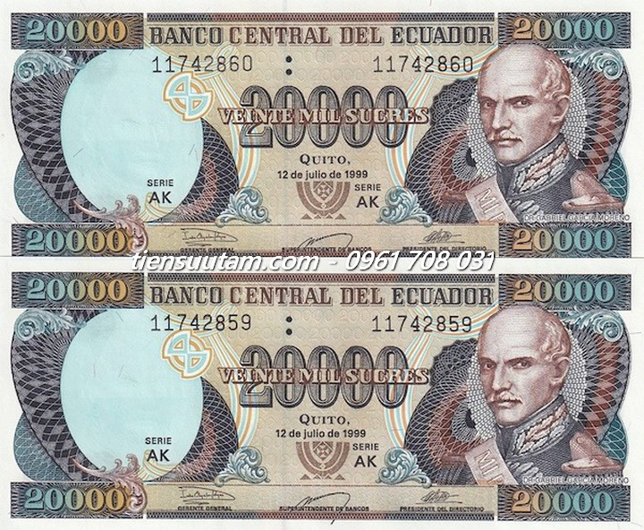 Ecuador 20.000 Sucres 1999 UNC