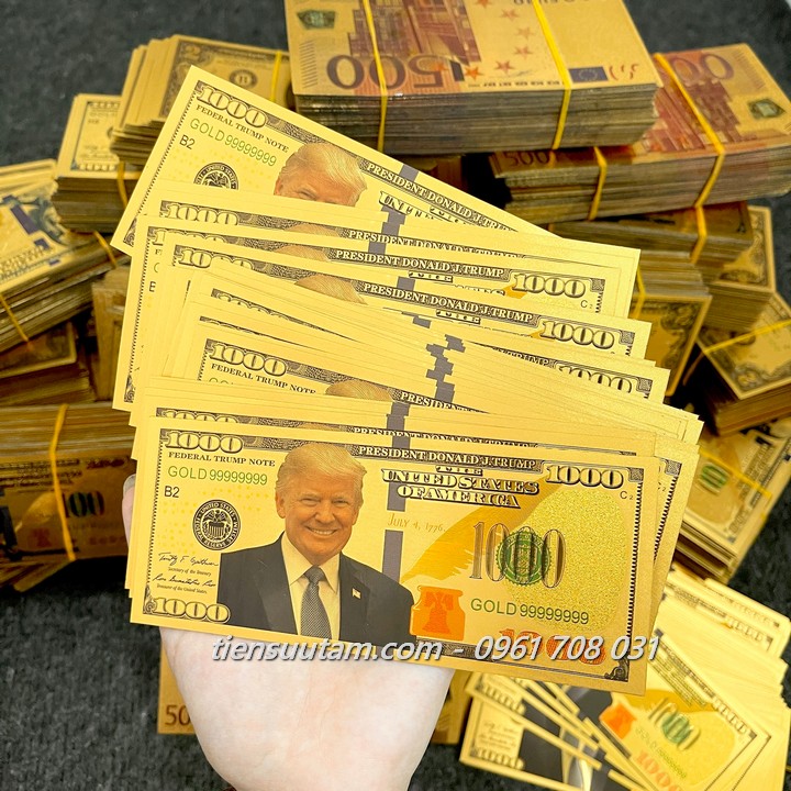 Tiền 1000 USD Donald Trump mạ vàng