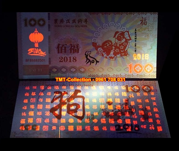 Tiền 100 Dola macao con chó