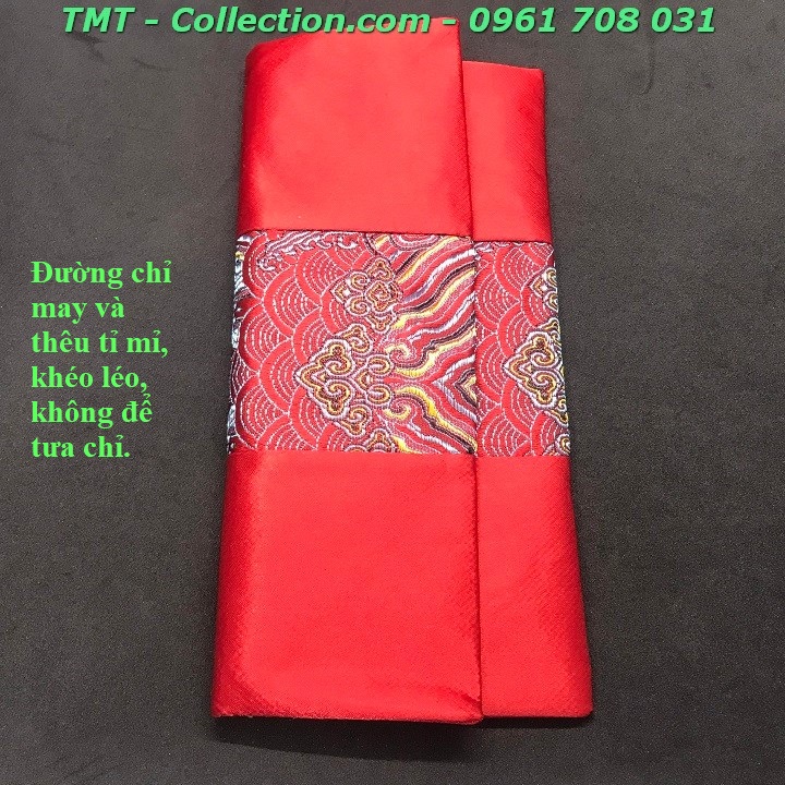 Túi gấm đỏ thổ cẩm lớn đựng tiền - TMT Collection.com