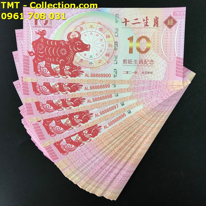 Tiền 10 dola macao hình con trâu 2021 - TMT Collection.com