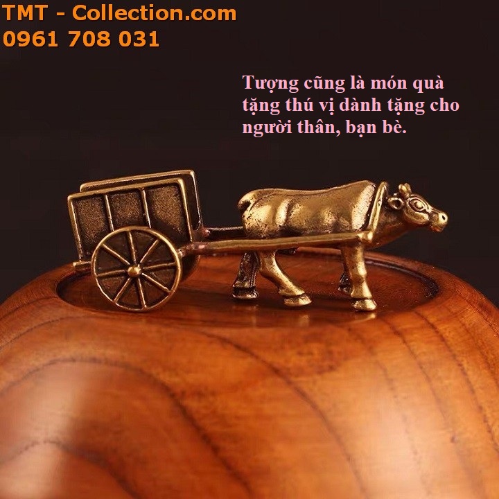 Tượng đồng xe bò kéo - TMT Collection.com