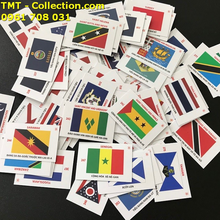 Bộ flash card 361 lá cờ quốc kỳ của các quốc gia vùng lãnh thổ - TMT Collection.com
