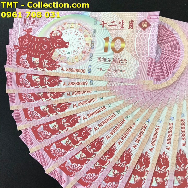 Tiền 10 dola macao hình con trâu 2021 - TMT Collection.com