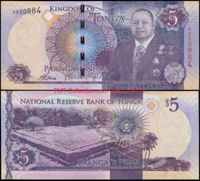 Tonga 5 Pa'anga 2015 UNC